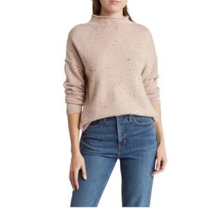 Madewell Donegal Whitworth Mockneck SpeckledBlush Sweater Kitten on a Cloud Soft